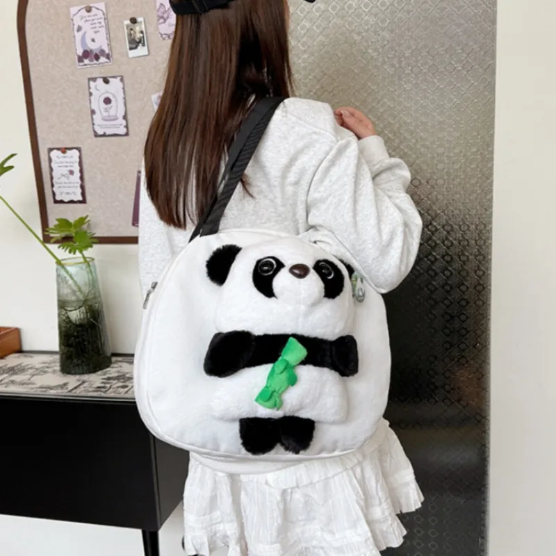 NX DOUGHNUT Oxford Body Shoulder Bag Women's White Black-3