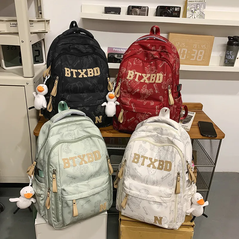 NX DOUGHNUT Nylon Large Capacity Backpack Regular Unisex Multicolor-10