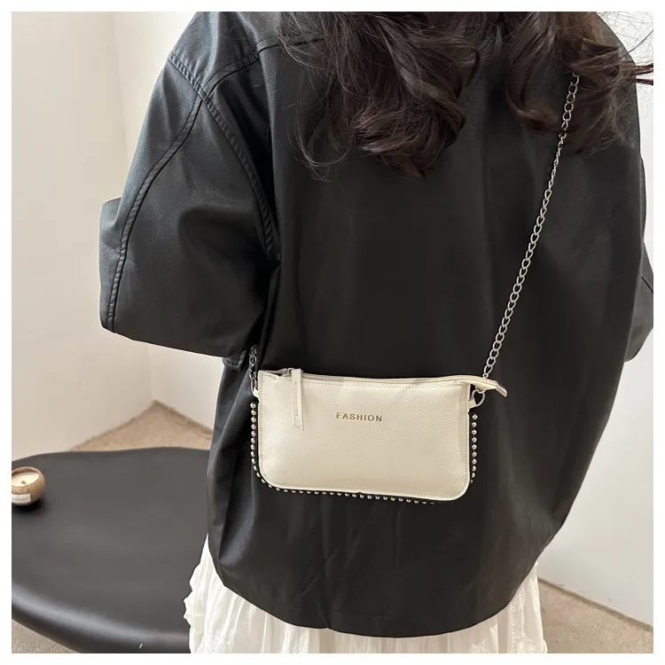 NX DOUGHNUT PU Japanese Style Minimalist Bead Chain Small Square Bag Crossbody Bag Regular Women's Multicolor-5