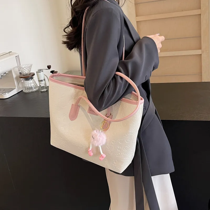 NX DOUGHNUT PU Shoulder Bag Women's Black/Khaki/Pink-13