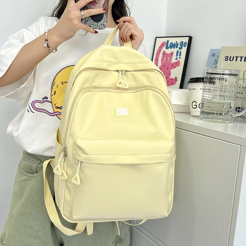 NX DOUGHNUT Nylon Fabric Backpack Unisex Ecru/Black/Yellow/Green/Pink-9