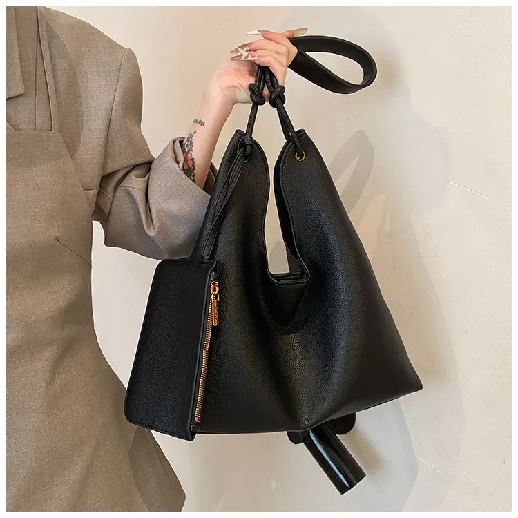NX DOUGHNUT PU Tote Bag, Shopping Bag, Shoulder Bag Regular Women's Black/Gray/Brown-1