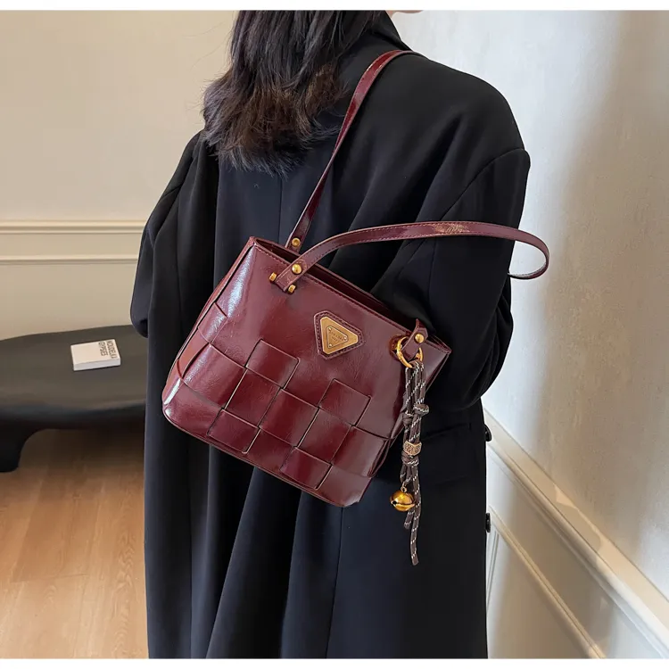 NX DOUGHNUT PU Handbag Shoulder Bag Women's Black/Ancora Red/Coffee/Brown-9
