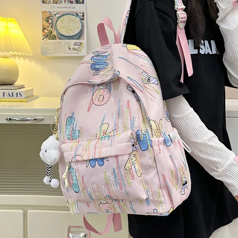 NX DOUGHNUT Nylon Backpack Women's Multicolor-4