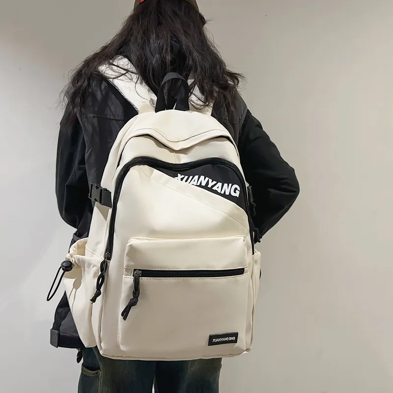 NX DOUGHNUT Nylon Backpack Regular Unisex Black/White/Red/Gray-2