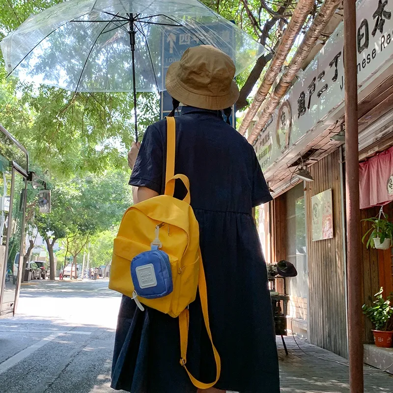 NX DOUGHNUT Nylon Backpack Unisex Black/Pink/Yellow/Orange/Green/Blue-5