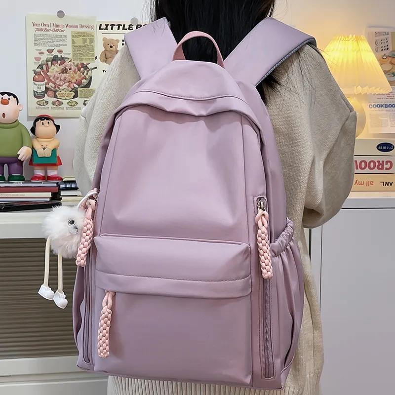 NX DOUGHNUT Nylon Backpack Regular Unisex Burgundy/White/Black/Yellow/Purple-12