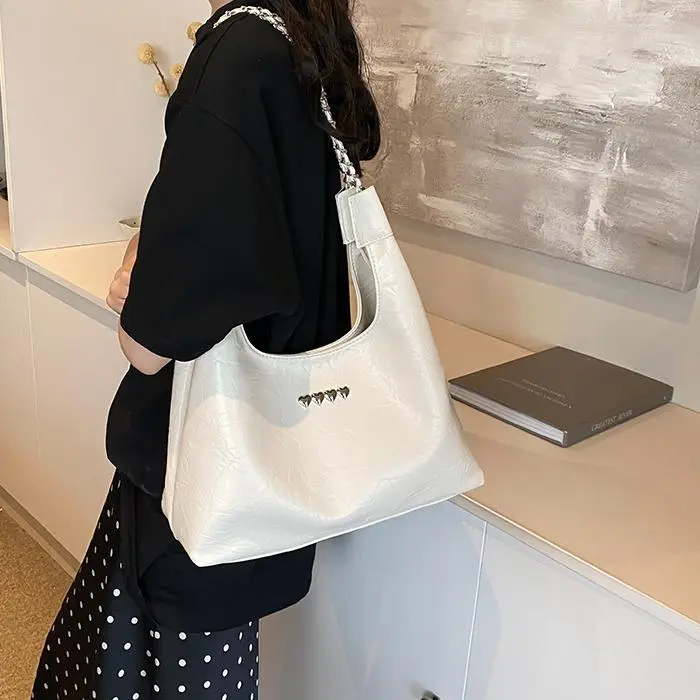 NX DOUGHNUT PU Shoulder Bag Women's White/Black/Silver-2