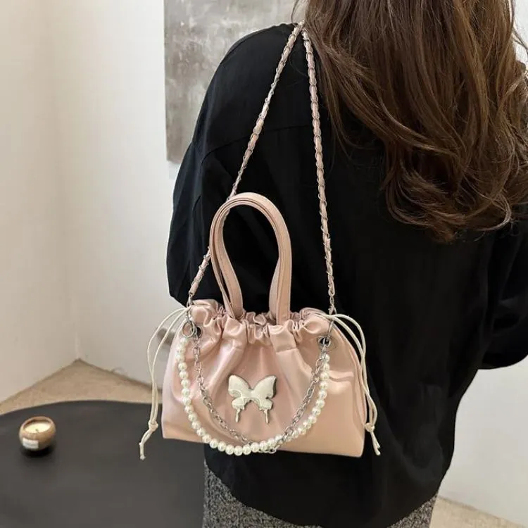 NX DOUGHNUT Pu Backpack Regular Women's Black/Ecru/Silver/Pink-16