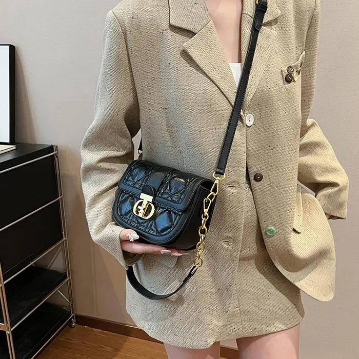 NX DOUGHNUT PU Shoulder Bag, Crossbody Bag Women's Ecru/Black/Silver-5
