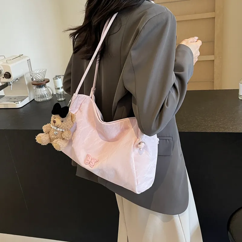 NX DOUGHNUT PU Handbag, Shoulder Bag Regular Women's Ecru, Black, Pink-28