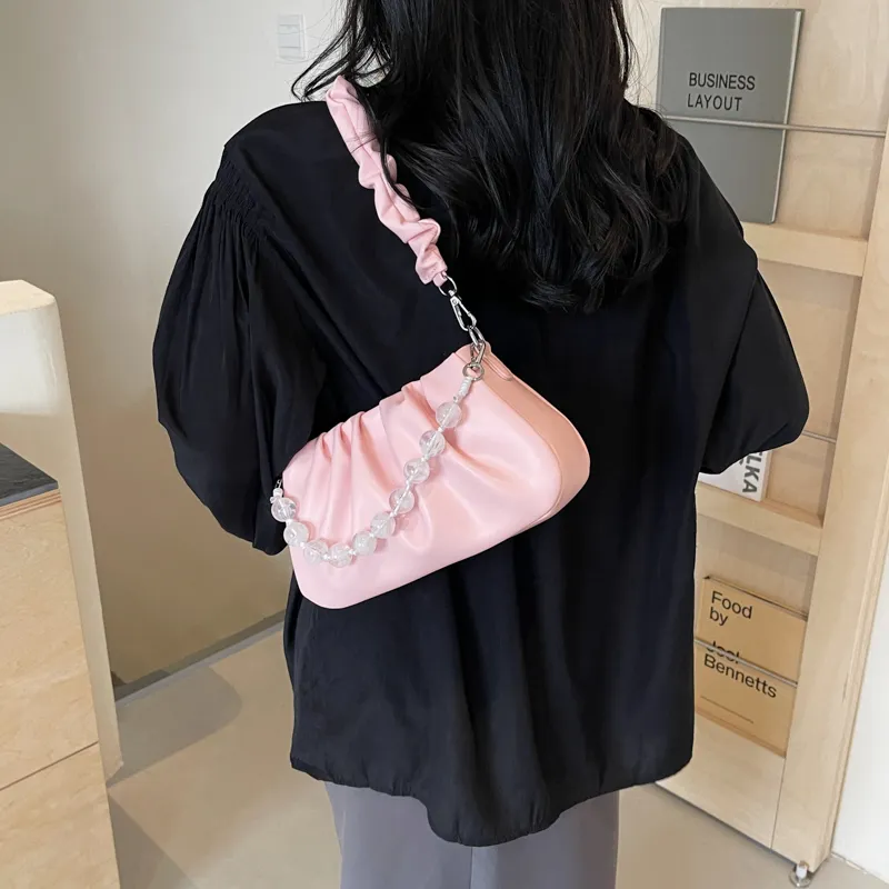 NX DOUGHNUT PU Crossbody Bag, Shoulder Bag Women's Ecru/Pink/Silver/Black-20