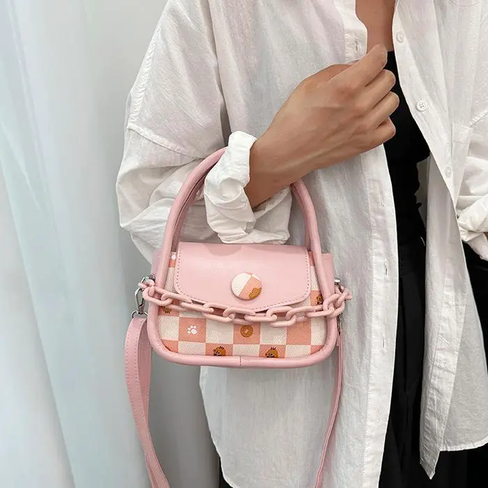 NX DOUGHNUT PU One Shoulder Handbag Women's Pink/Ecru-30