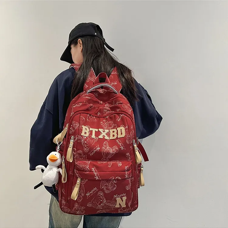 NX DOUGHNUT Nylon Large Capacity Backpack Regular Unisex Multicolor-8