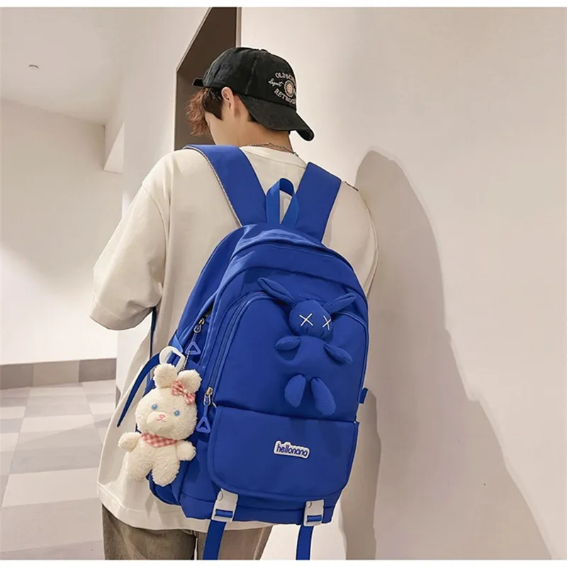 NX DOUGHNUT Nylon Backpack Unisex White Pink Blue Black-8