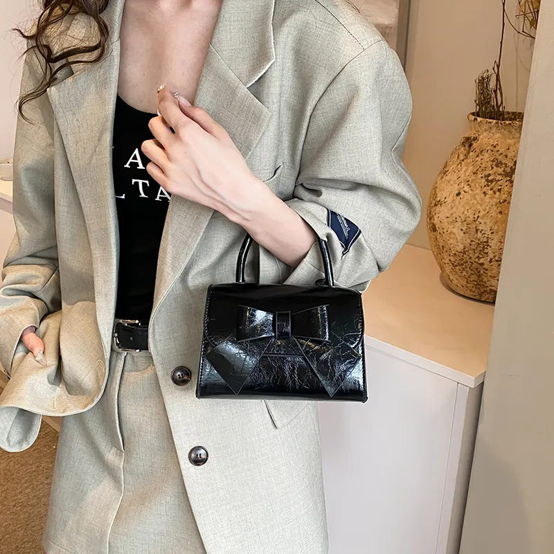 NX DOUGHNUT PU Small Square Bag, Shoulder Bag, Crossbody Bag, Handbag Women's White/Black/Silver-23