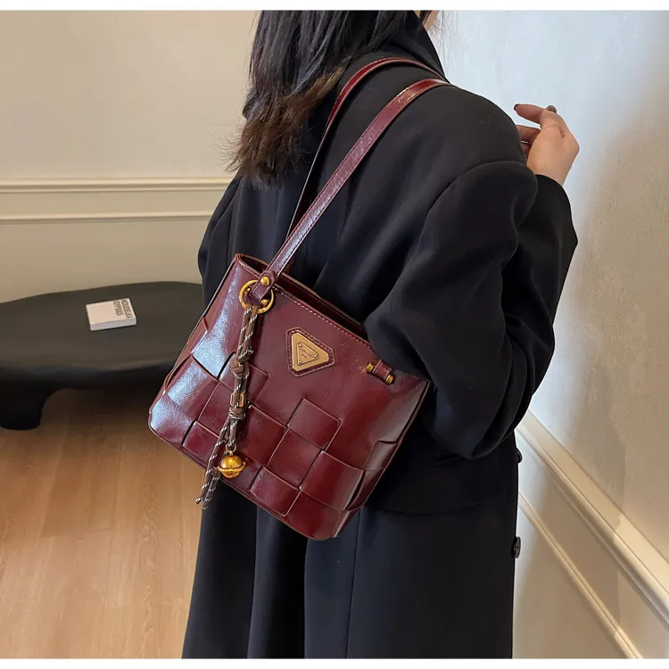 NX DOUGHNUT PU Handbag Shoulder Bag Women's Black/Ancora Red/Coffee/Brown-11