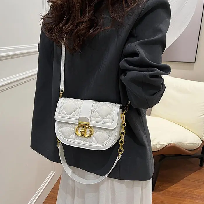 NX DOUGHNUT PU Shoulder Bag, Crossbody Bag Women's Ecru/Black/Silver-2