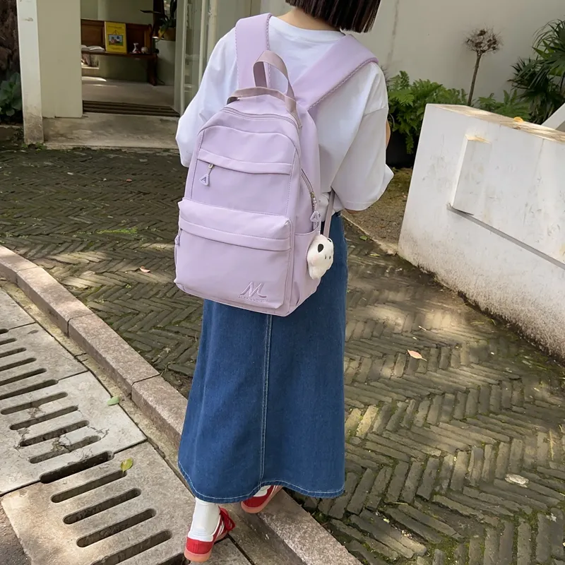 NX DOUGHNUT Oxford Backpack Unisex Ecru/Black/Violet/Light Blue-17