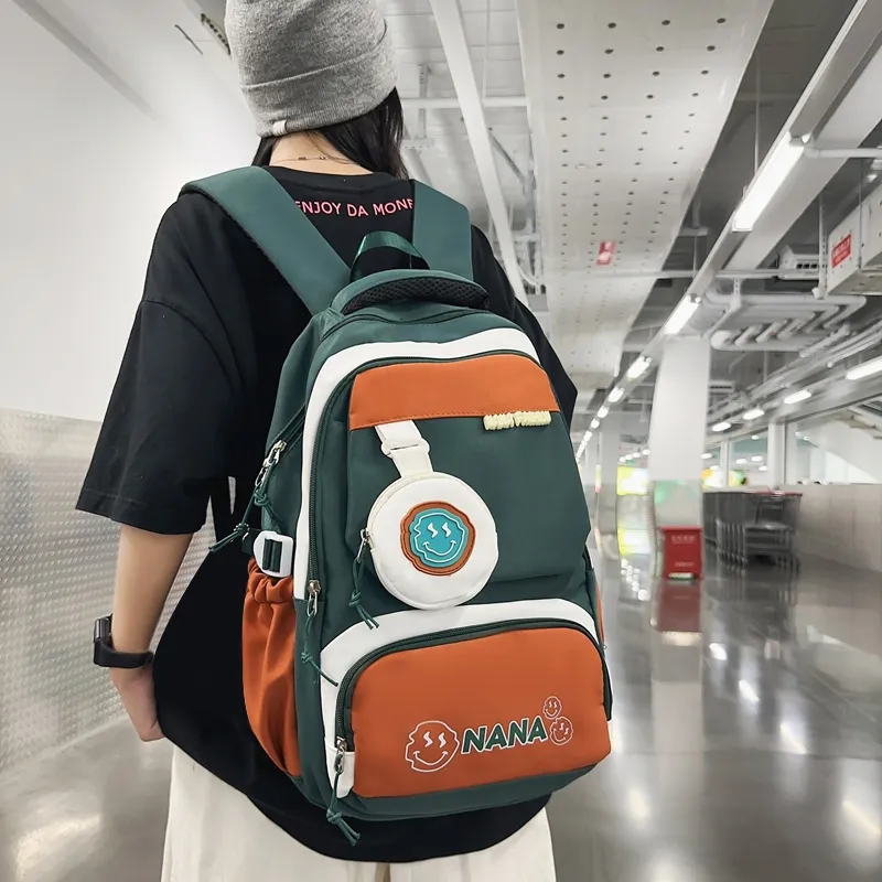 NX DOUGHNUT Nylon Backpack Unisex Gray/Black/Orange/Khaki/Light Green/Jasper-10