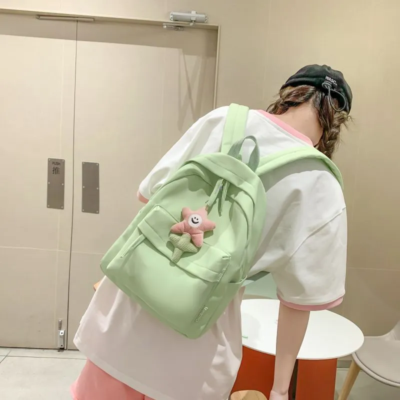 NX DOUGHNUT Nylon Backpack Women's Ecru/Black/Pink/Yellow/Green-10
