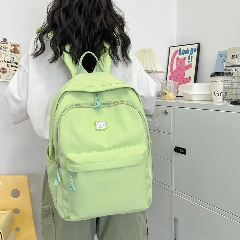 NX DOUGHNUT Nylon Fabric Backpack Unisex Ecru/Black/Yellow/Green/Pink-11