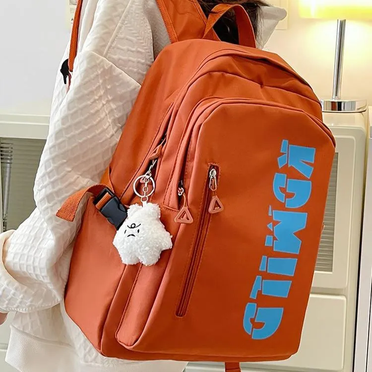 NX DOUGHNUT Nylon Fabric Backpack Regular Unisex Ecru/Orange Red/Yellow/Khaki-8