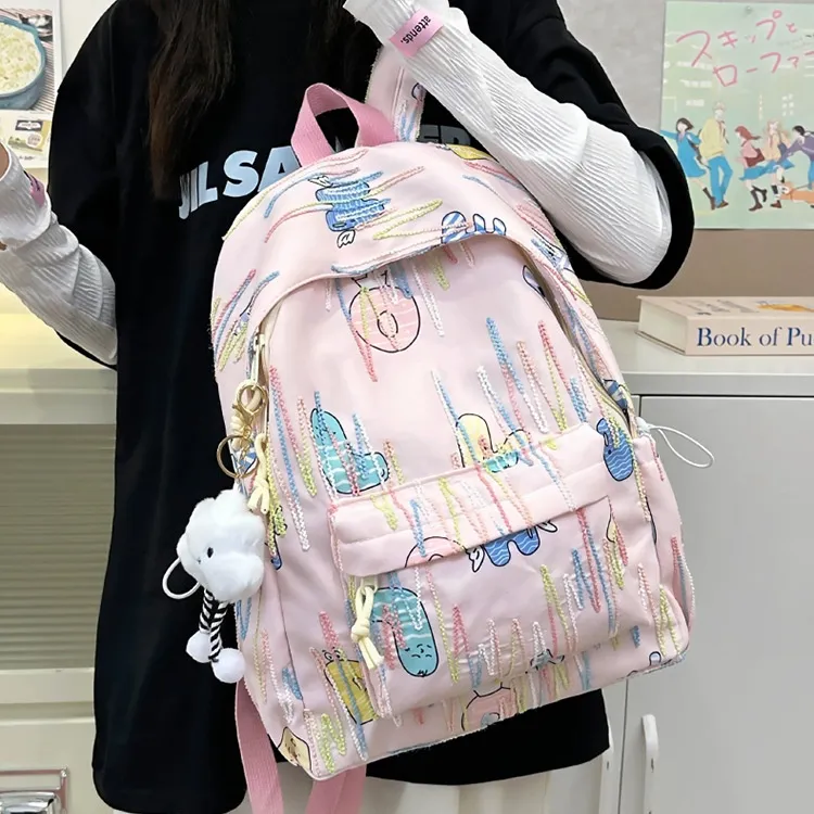 NX DOUGHNUT Nylon Backpack Women's Multicolor-5