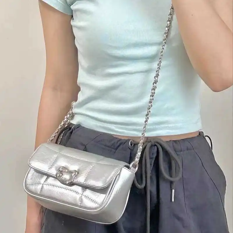 NX DOUGHNUT PU Crossbody Bag Regular Women's Silver/Black-3