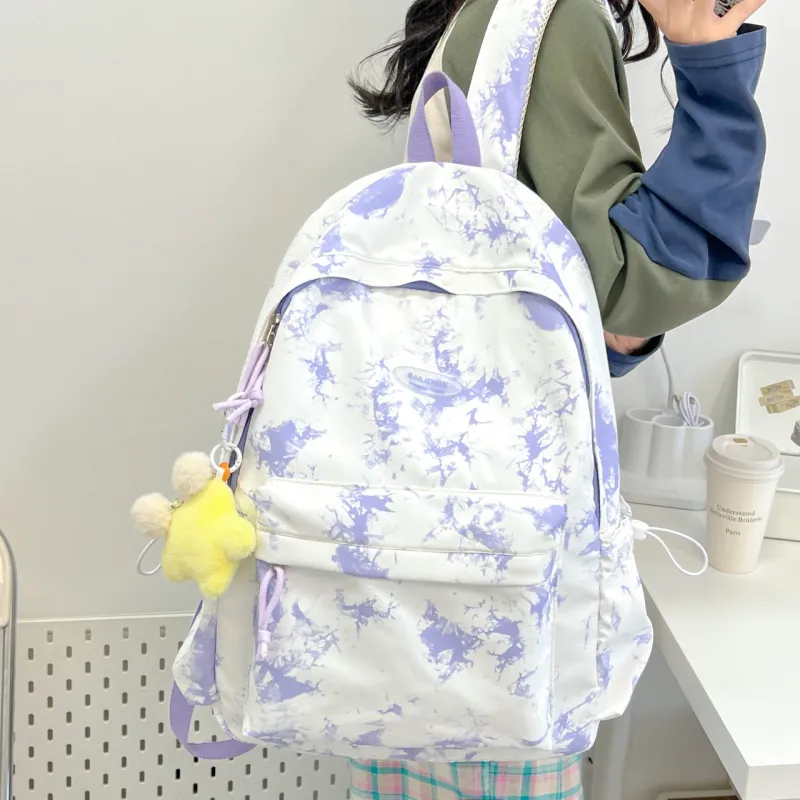 NX DOUGHNUT Nylon Backpack Unisex Black/Pink/Violet/Khaki/Sky Blue-12