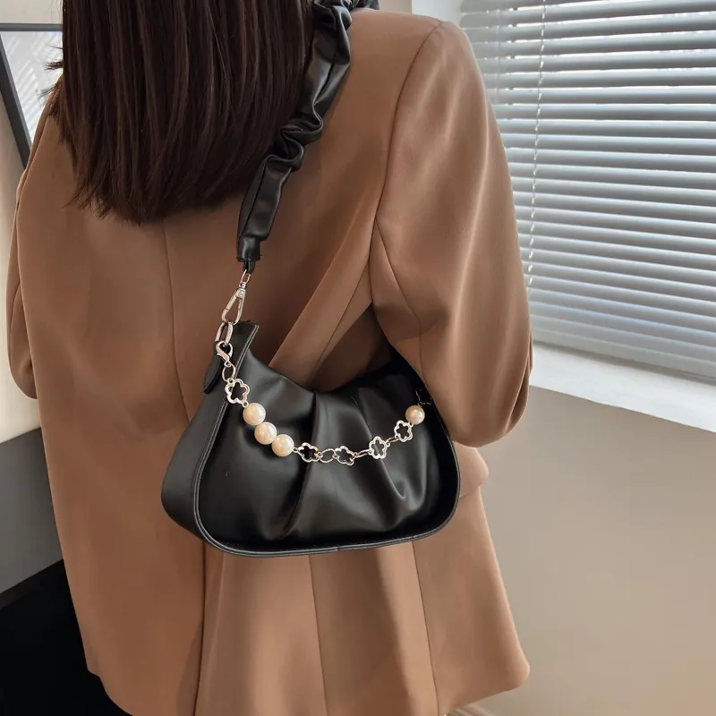 NX DOUGHNUT PU Shoulder Bag Regular Women's White/Black/Light Yellow-25
