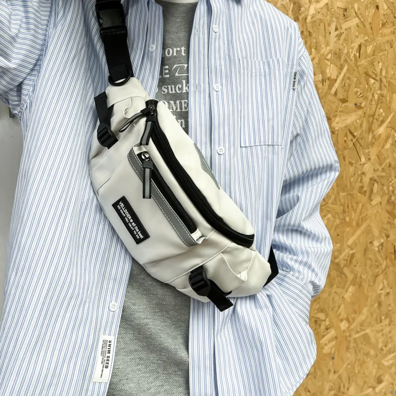 NX DOUGHNUT Composite Cloth Crossbody Sling Bag Regular Unisex White/Gray/Black-3
