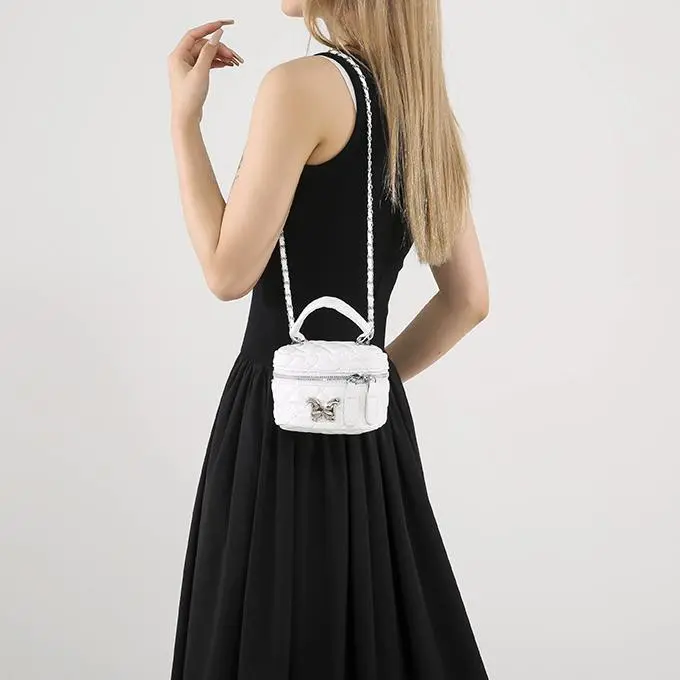 NX DOUGHNUT PU Handbag Regular Women's Black/White/Silver/Pink/Khaki-4