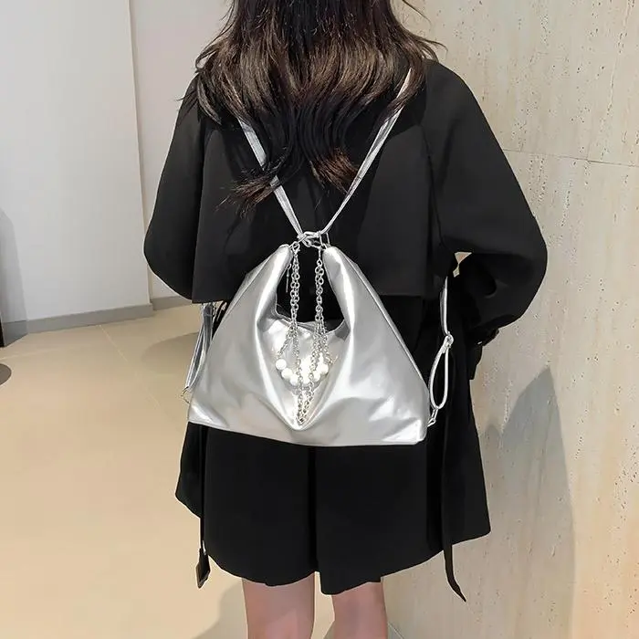 NX DOUGHNUT PU Shoulder Bag Regular Women's White/Black/Pink/Silver-29