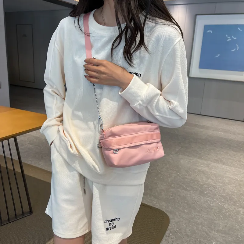 NX DOUGHNUT Fabric Shoulder Bag, Crossbody Bag Regular Women's Black/Light Yellow/Light Blue/Lake Blue/Pink-73