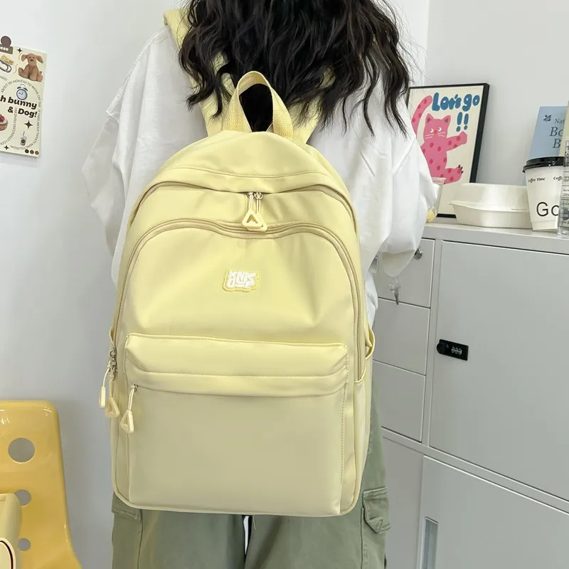 NX DOUGHNUT Nylon Fabric Backpack Unisex Ecru/Black/Yellow/Green/Pink-8