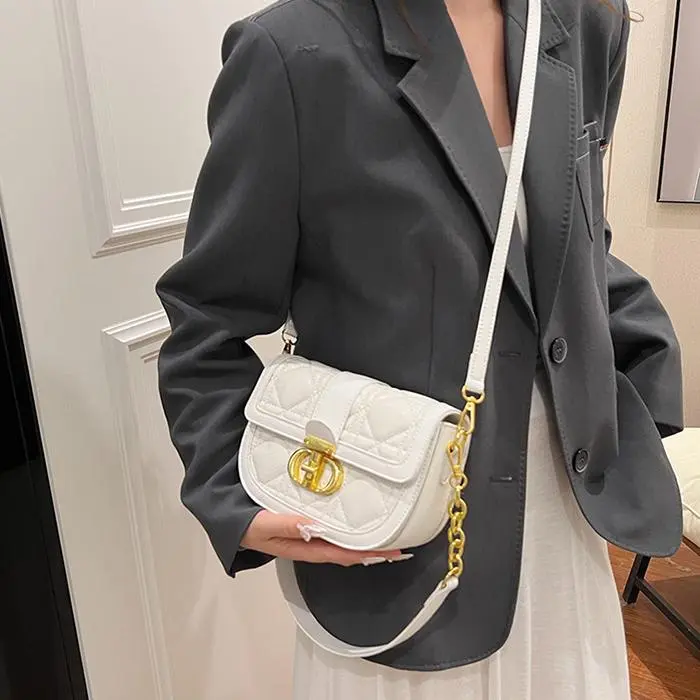NX DOUGHNUT PU Shoulder Bag, Crossbody Bag Women's Ecru/Black/Silver-1