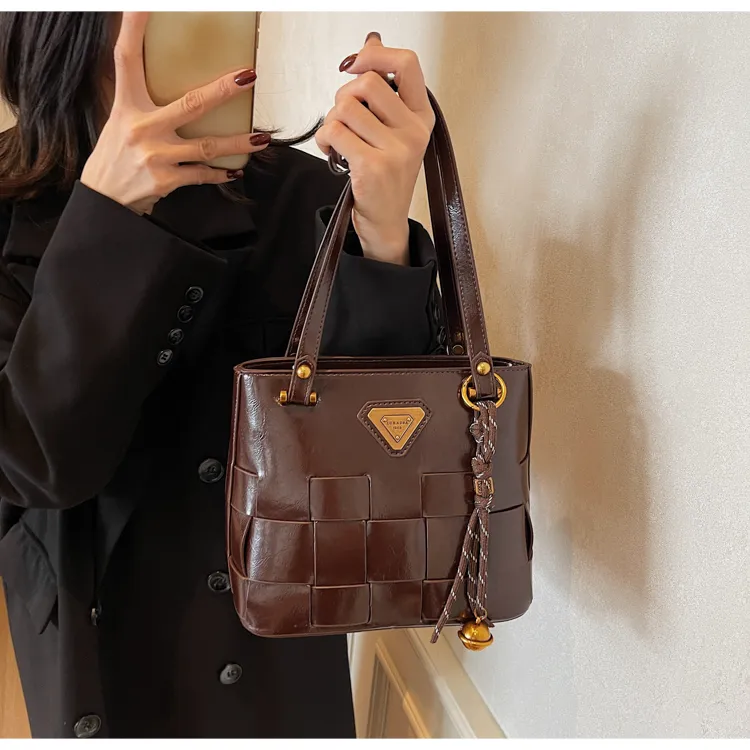 NX DOUGHNUT PU Handbag Shoulder Bag Women's Black/Ancora Red/Coffee/Brown-7