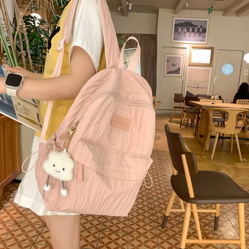NX DOUGHNUT Nylon Backpack Women's Ecru/Yellow/Khaki/Pink-12