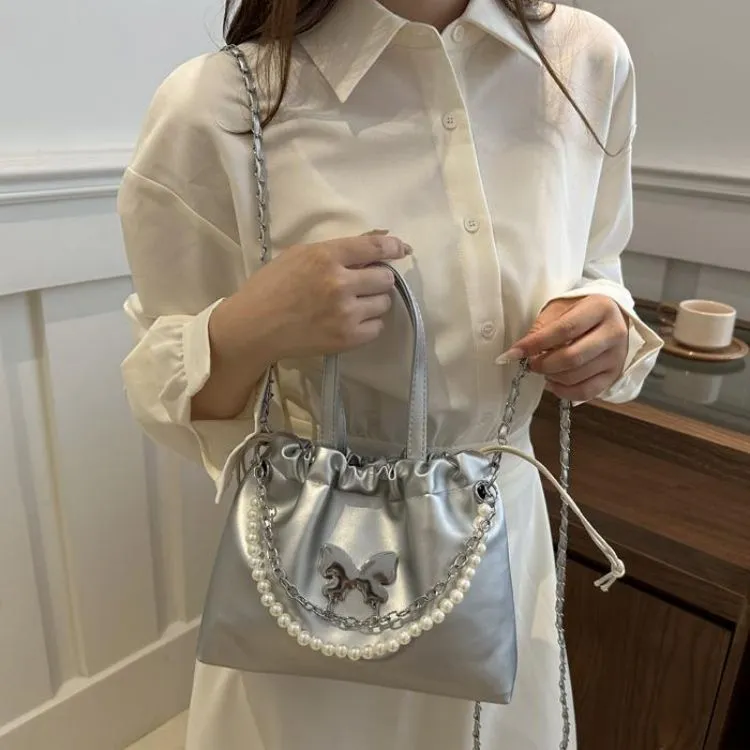 NX DOUGHNUT Pu Backpack Regular Women's Black/Ecru/Silver/Pink-8