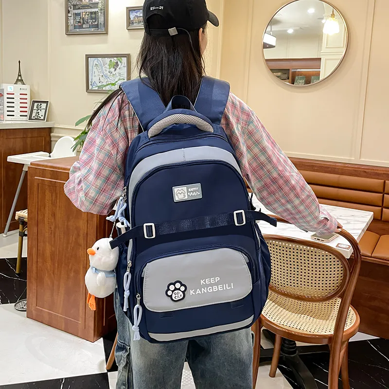 NX DOUGHNUT Nylon Backpack Unisex Navy Blue/Black/Purple/Green/Pink/Brown-1
