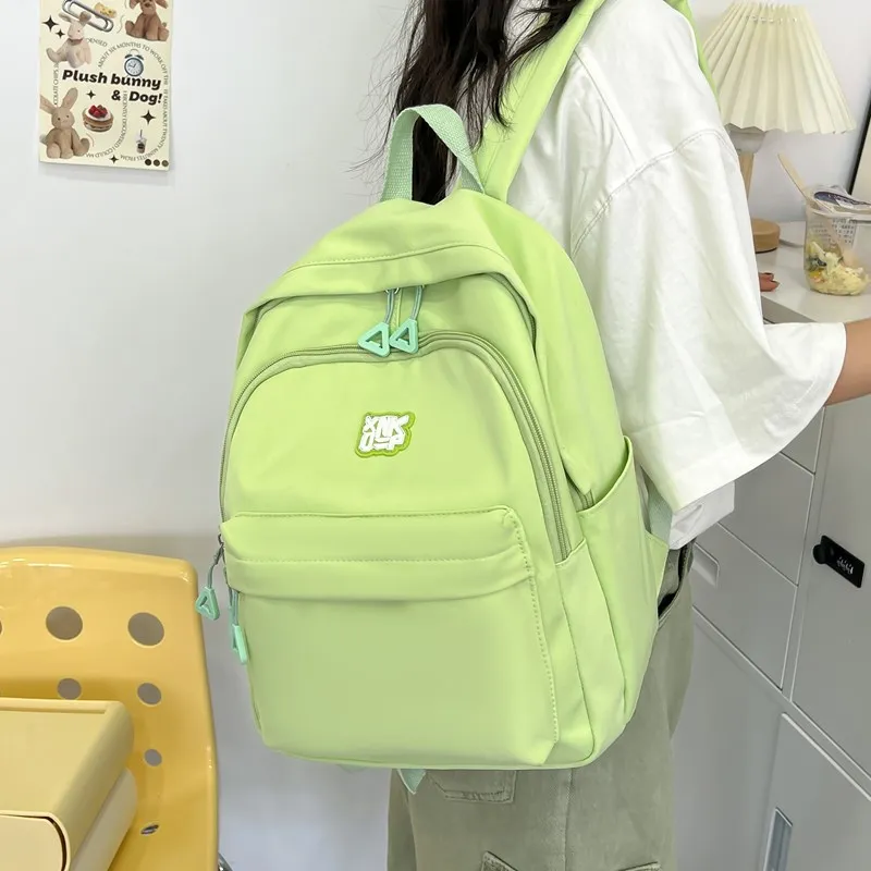 NX DOUGHNUT Nylon Fabric Backpack Unisex Ecru/Black/Yellow/Green/Pink-13