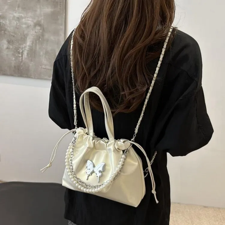 NX DOUGHNUT Pu Backpack Regular Women's Black/Ecru/Silver/Pink-2