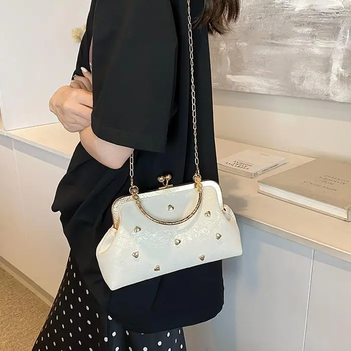 NX DOUGHNUT PU Crossbody Bag, One Shoulder Handbag Women's White/Black/Pink-23