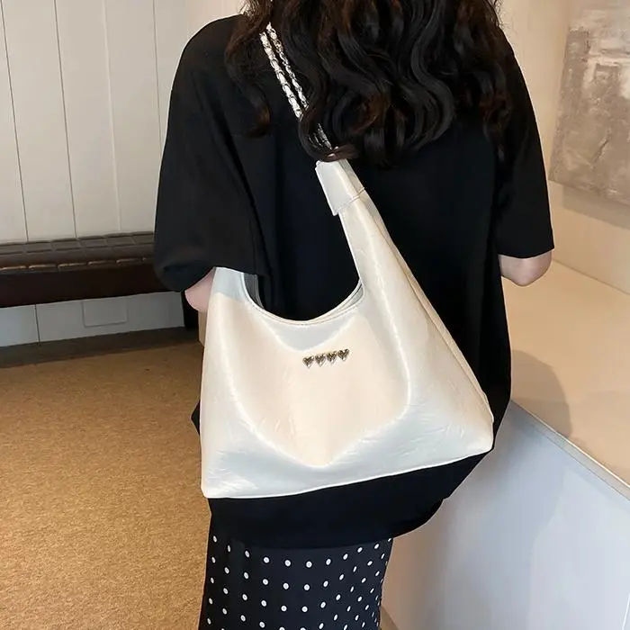 NX DOUGHNUT PU Shoulder Bag Women's White/Black/Silver-13