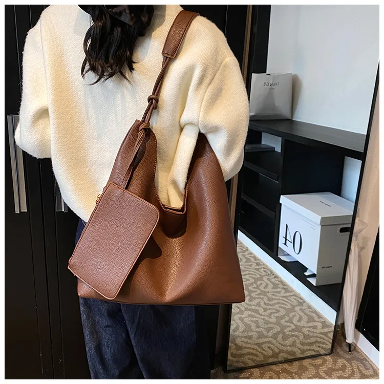 NX DOUGHNUT PU Tote Bag, Shopping Bag, Shoulder Bag Regular Women's Black/Gray/Brown-13