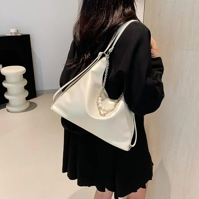 NX DOUGHNUT PU Shoulder Bag Regular Women's White/Black/Pink/Silver-3