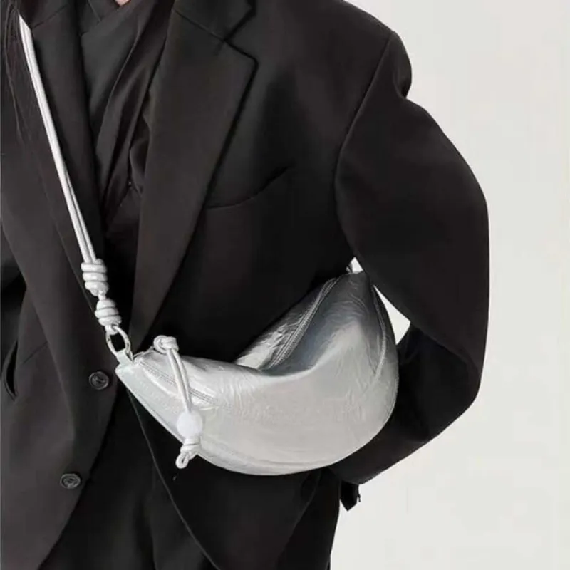 NX DOUGHNUT PU Shoulder Bag Women's Silver/Black-12