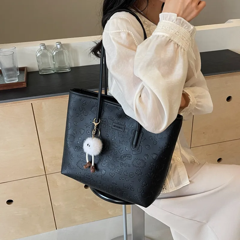 NX DOUGHNUT PU Shoulder Bag Women's Black/Khaki/Pink-44
