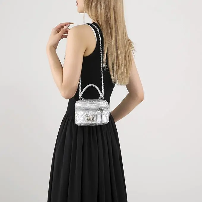 NX DOUGHNUT PU Handbag Regular Women's Black/White/Silver/Pink/Khaki-11